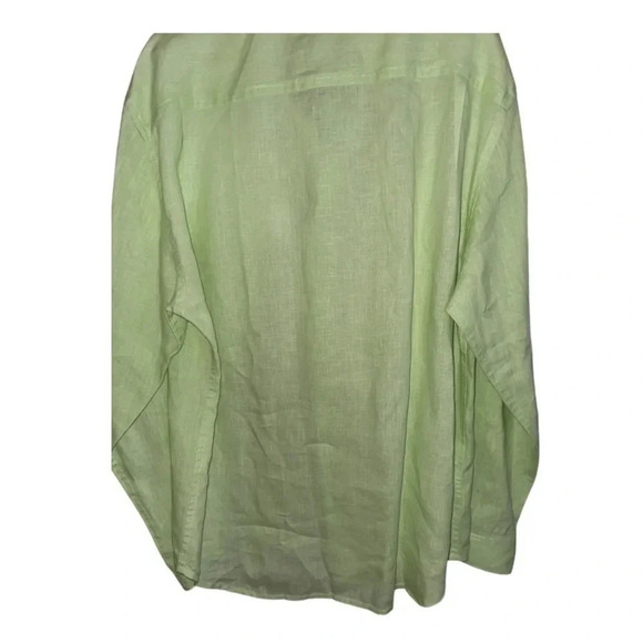 Tommy Bahama Lime Green 100% Linen Long Sleeve Button Down Shirt Size XL - Picture 5 of 6